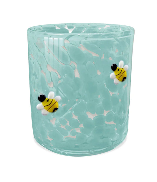 Blue Bees Confetti Candle