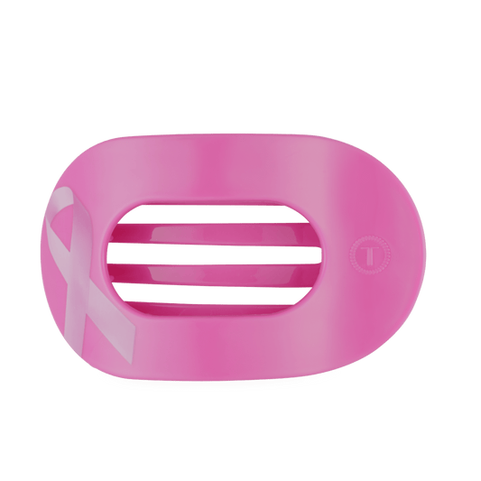 Breast Cancer Awareness Large Flat Round Hair Clip