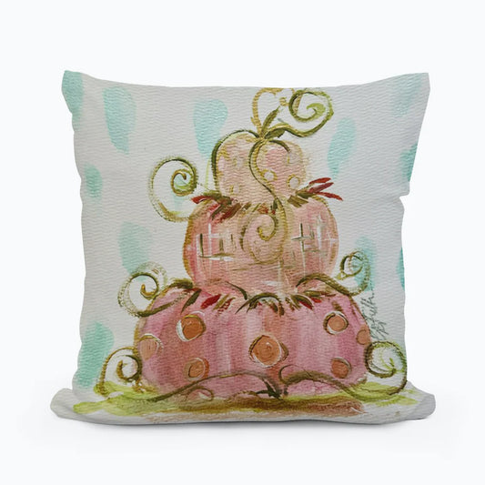 Bridgett Pink Stack Pumpkins Pillow