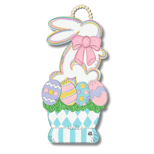 White Bunny Door Hanger