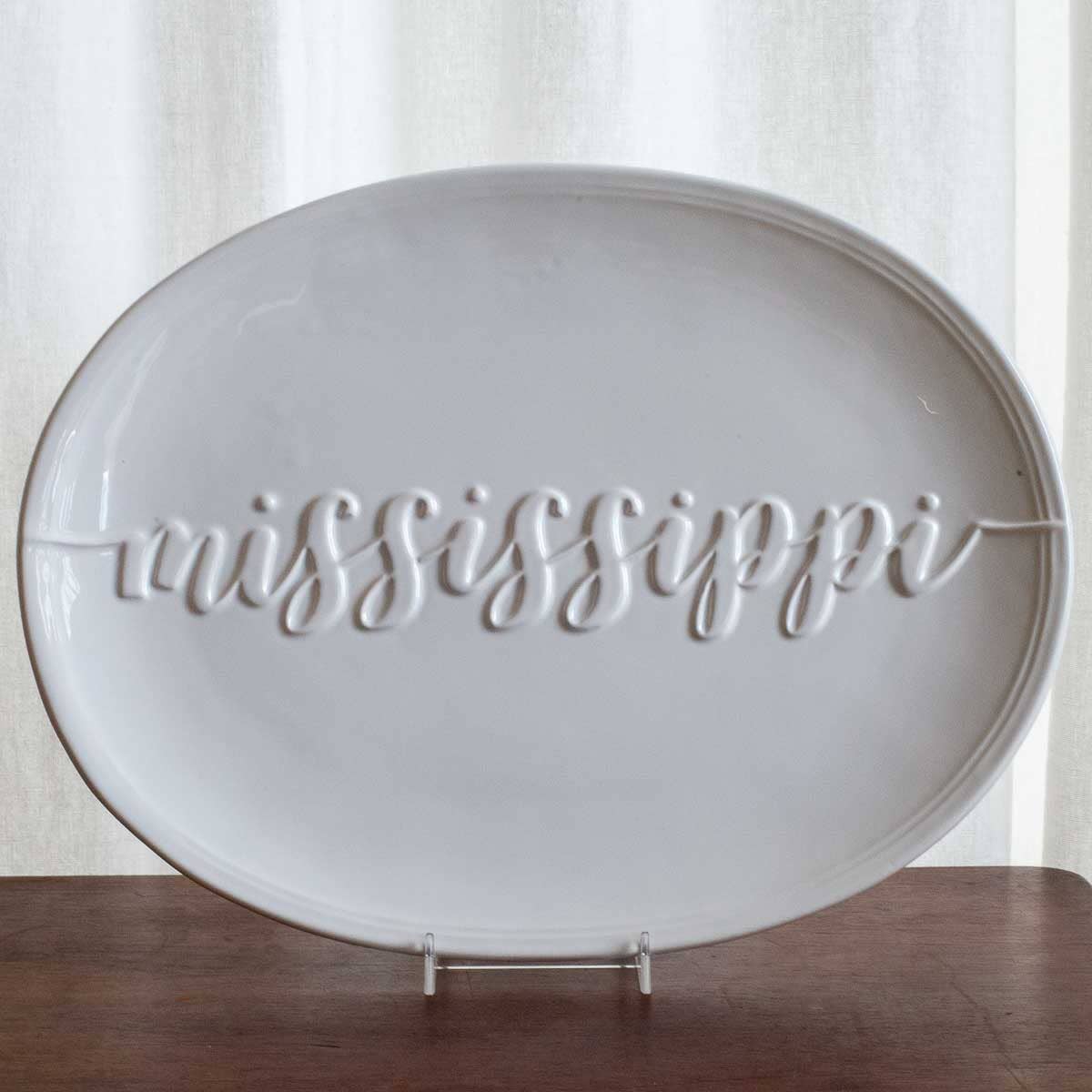 Mississippi Embossed Platter - White - 16x12