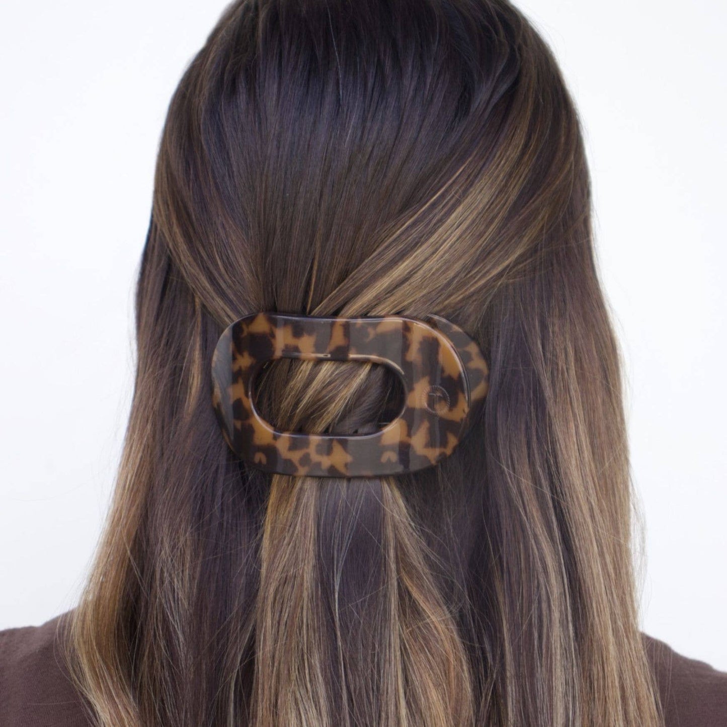 Round Flat Hair Clip | Tortoise