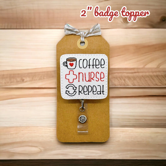 Coffee Nurse Repeat Badge Reel: Black / Swivel