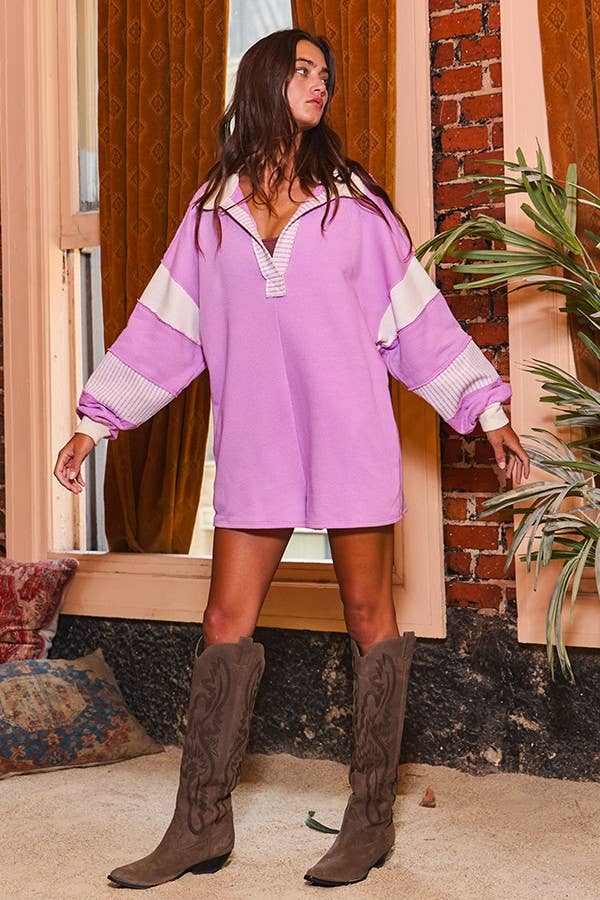 Terry Color-Block Romper