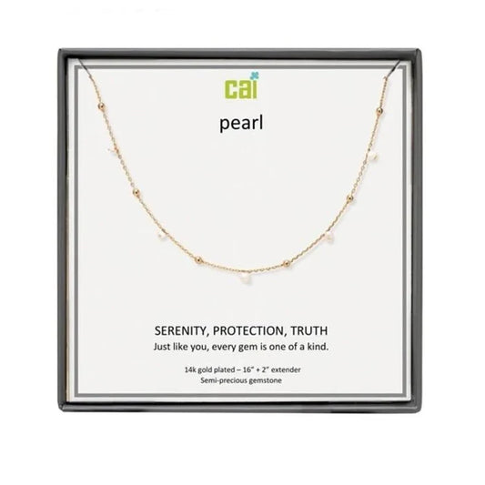 CAI Gold Satellite Gemstone Necklaces