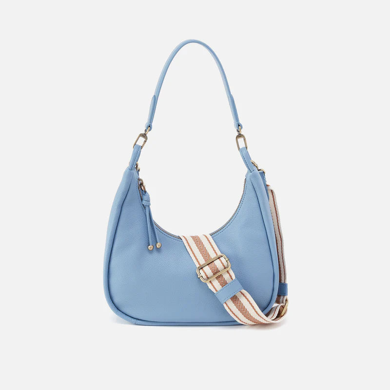 Cass Small Shoulder Bag in Pebbled Leather - Seabreeze