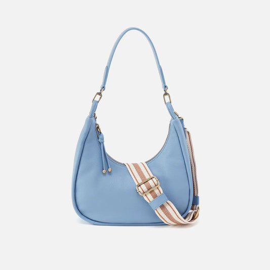 Cass Small Shoulder Bag in Pebbled Leather - Seabreeze