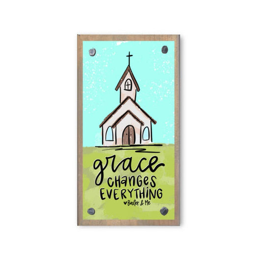 Grace Changes Everything Driftwood Happy Block