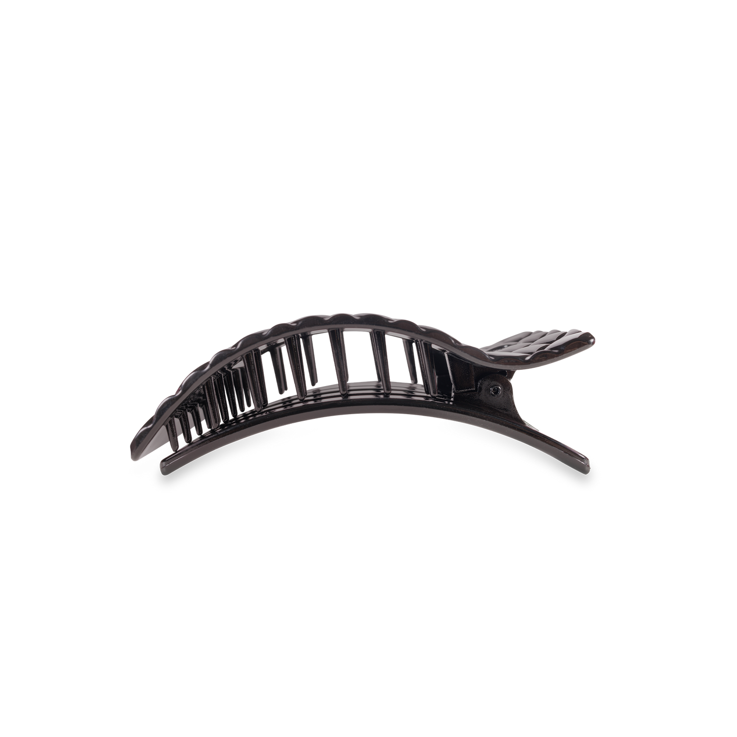 Flat Rectangle Hair Clip | Jet Black Quilted