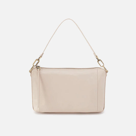 Darcy Carry-All Crossbody in Polished Leather - Pale Flax