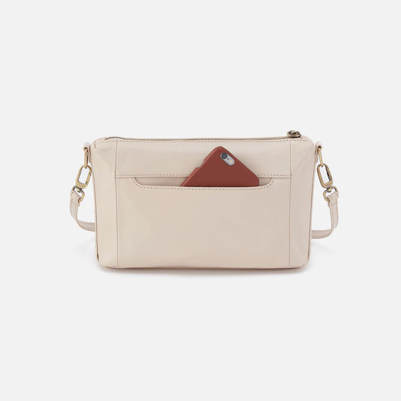 Darcy Carry-All Crossbody in Polished Leather - Pale Flax