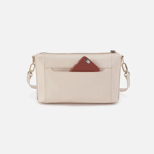 Darcy Carry-All Crossbody in Polished Leather - Pale Flax