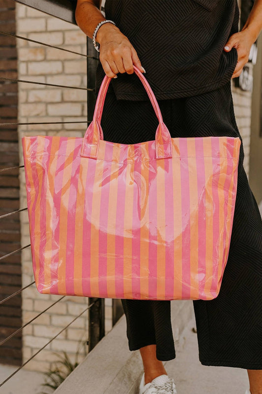 LDC Glossy Striped Tote One Size