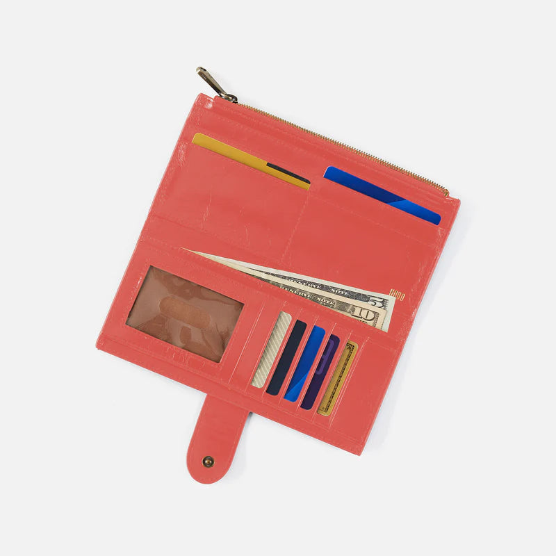 Dunn Continental Wallet - Polished Leather | Pink Mirage