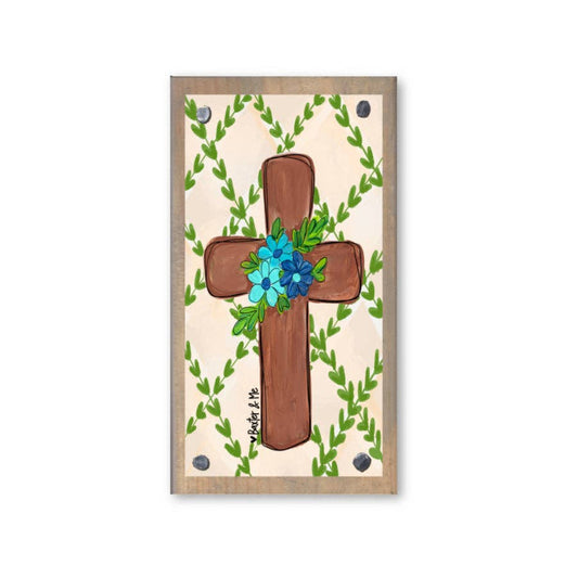 Spring Cross Driftwood Happy Block