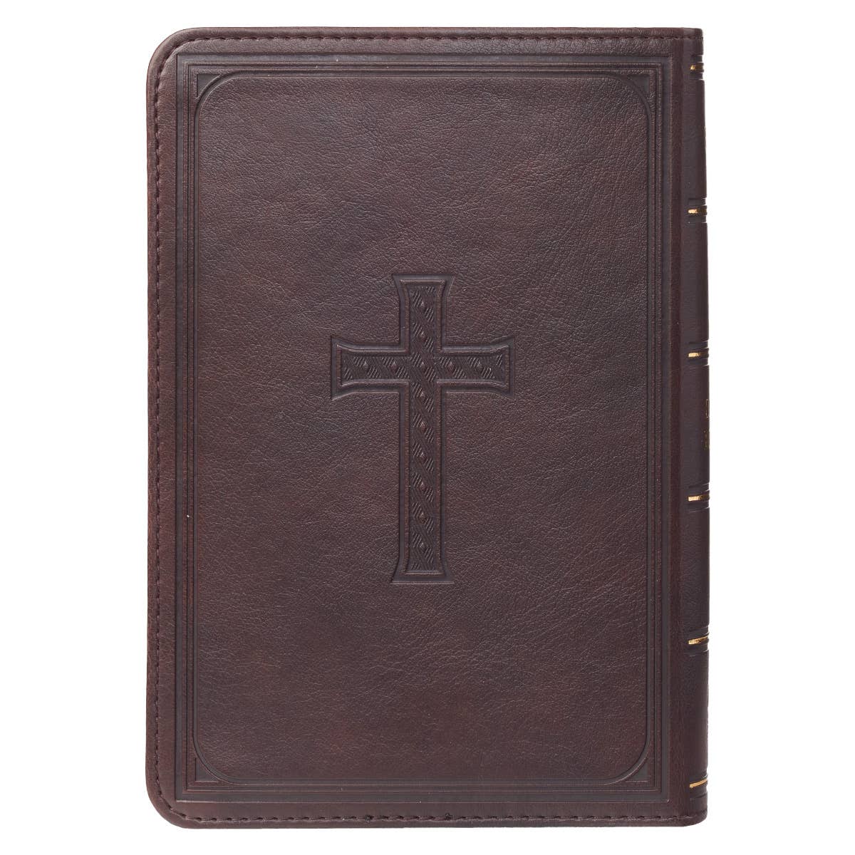 Dark Brown Faux Leather Large Print Compact King James Versi