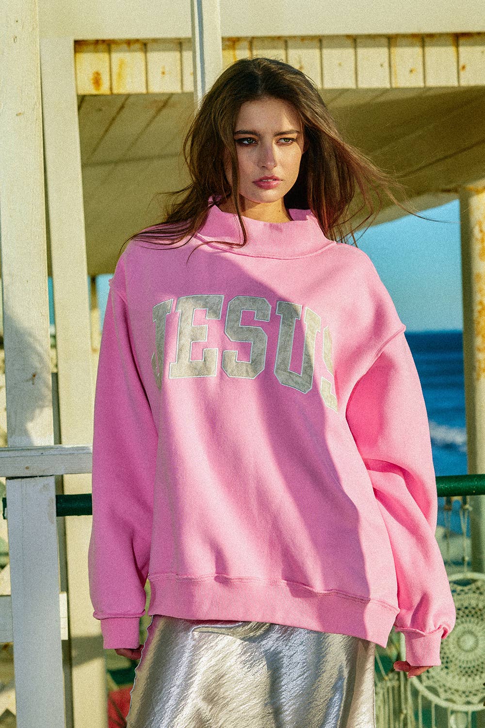 Jesus Camo Embroidered Mockneck Sweatshirt