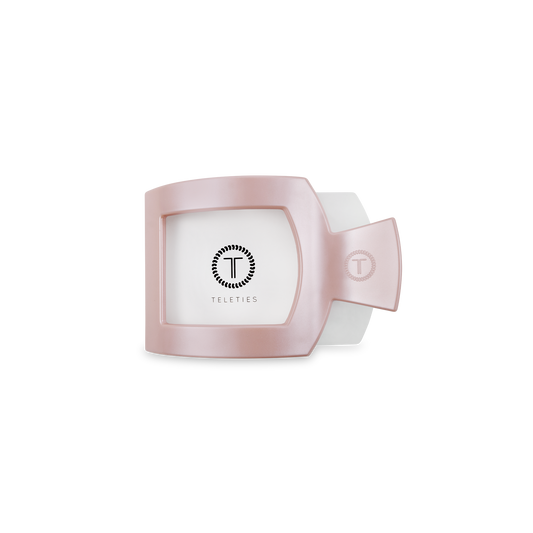 Square Flat Hair Clip | Small | Pearly Pink