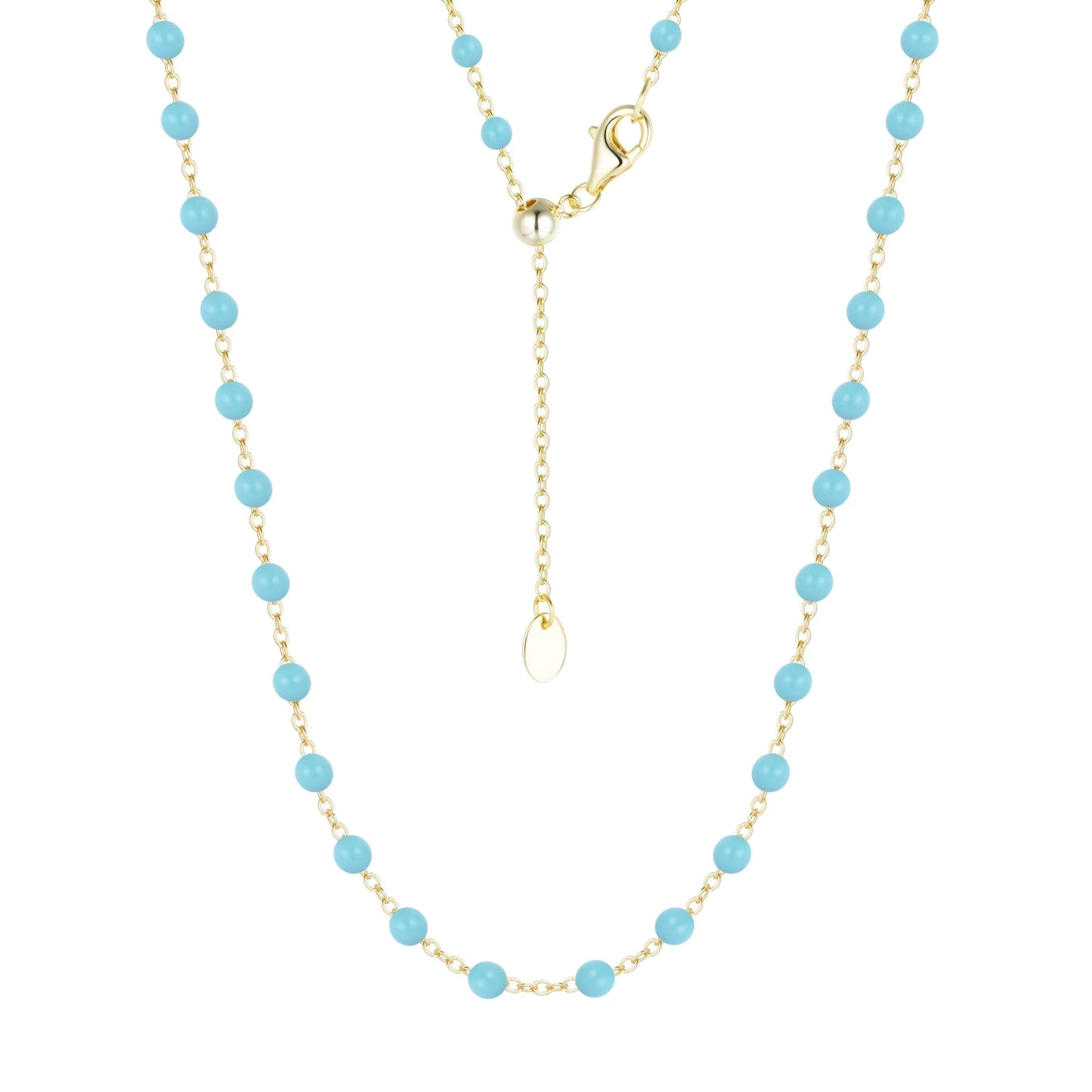 Turquoise Mini Enamel Chain Necklace