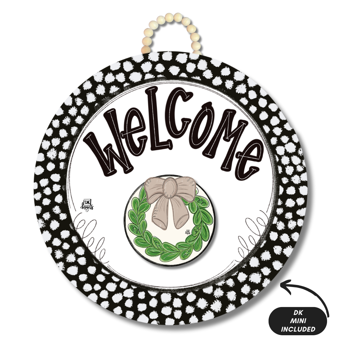 Black and White Dot Door Hanger