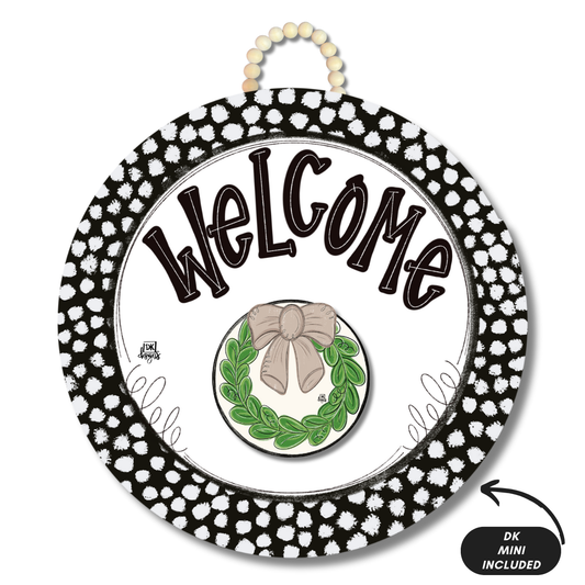 Black and White Dot Door Hanger