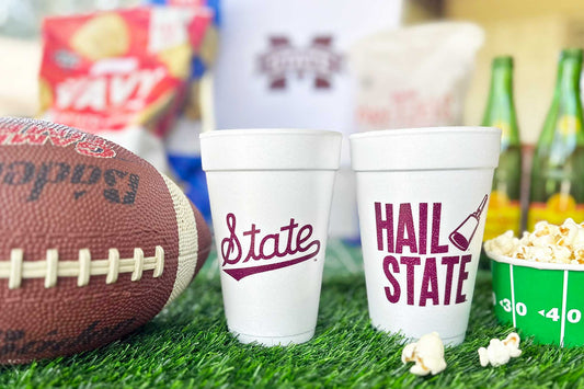 Foam Cup - Mississippi State Univ/Hail State  (10 ct bag)