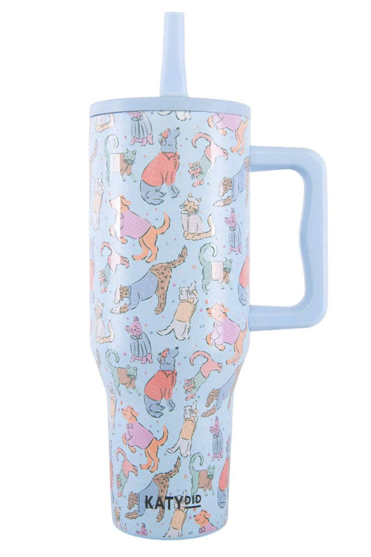 Posh Pets Party Hydration Flip Top Tumbler: Light Blue