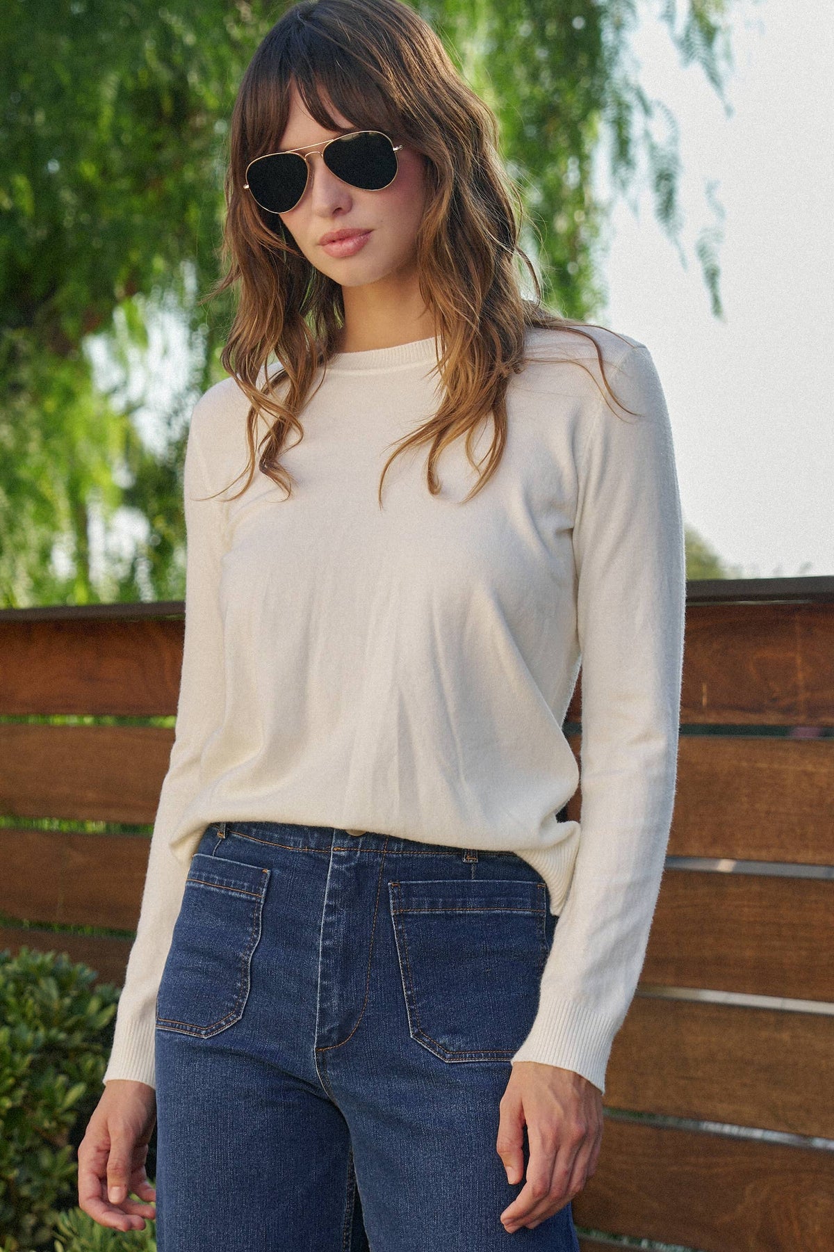 Soft Viscose Blend Crewneck Knit Pullover: Black / S-M-L:2-2-2