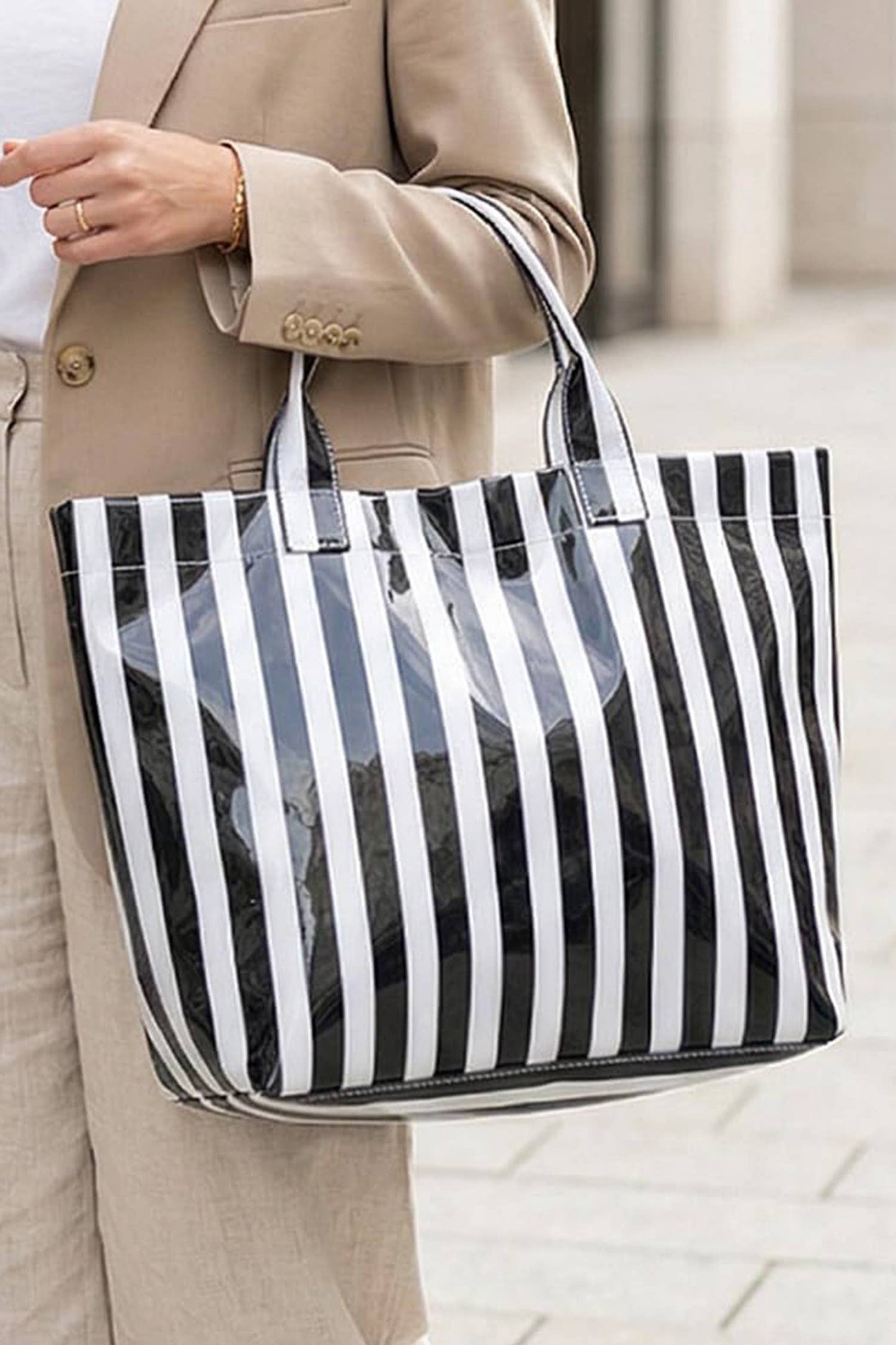 LDC Glossy Striped Tote One Size