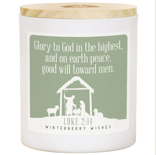 Glory God Nativity Candle