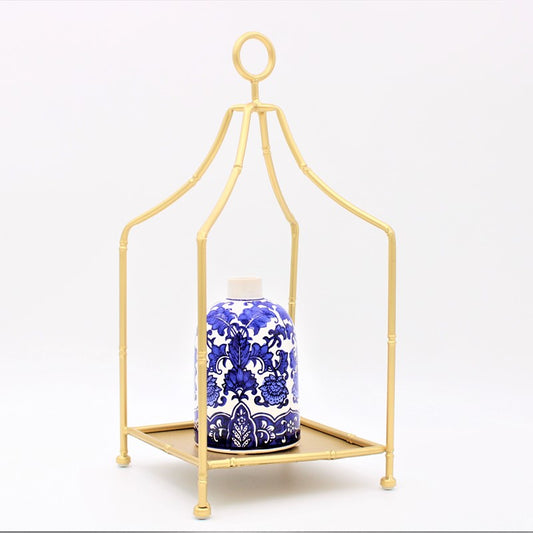 Gold Metal Bamboo Lantern