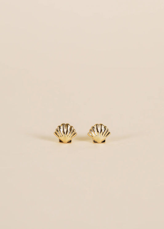 Gold Seashell Studs