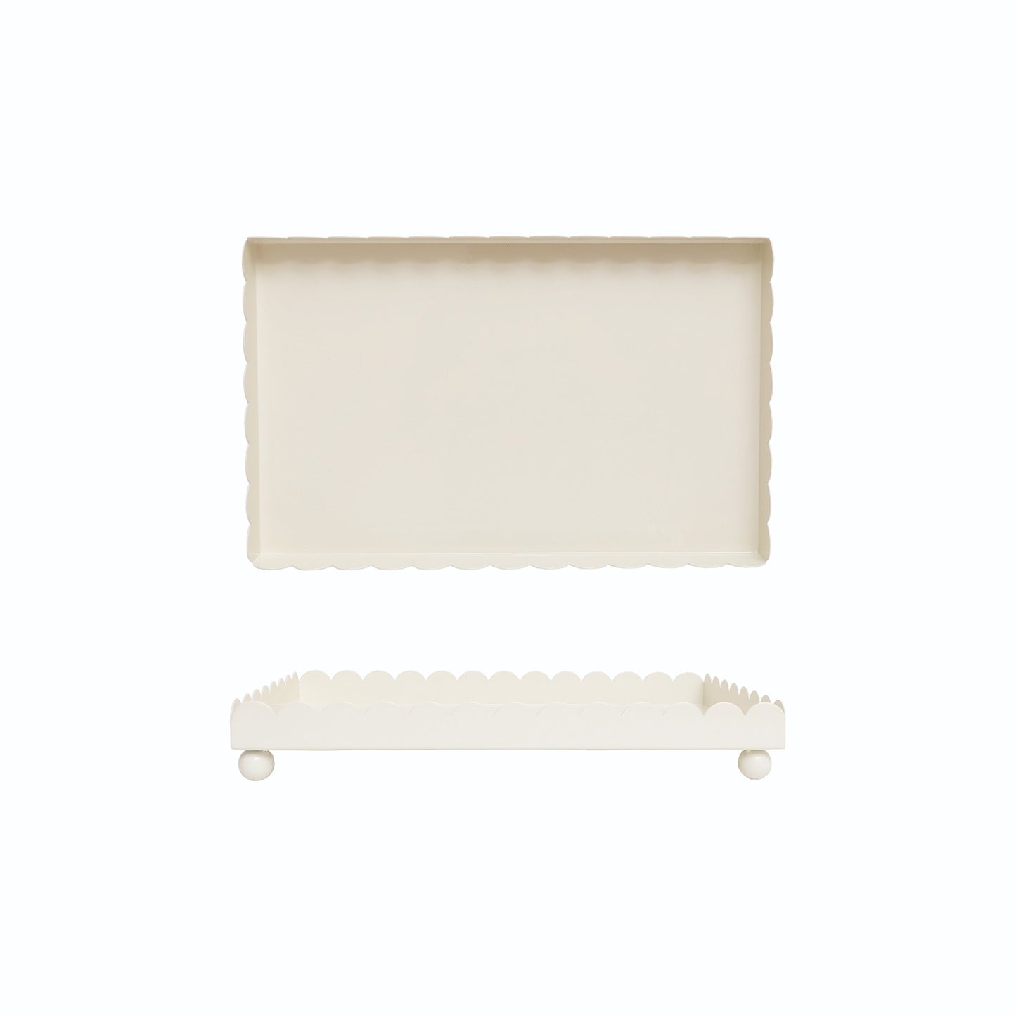 Iron Footed Tray Cream