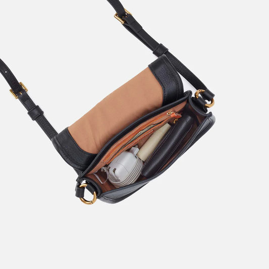 Kiva Small Crossbody in Pebbled Leather - Black