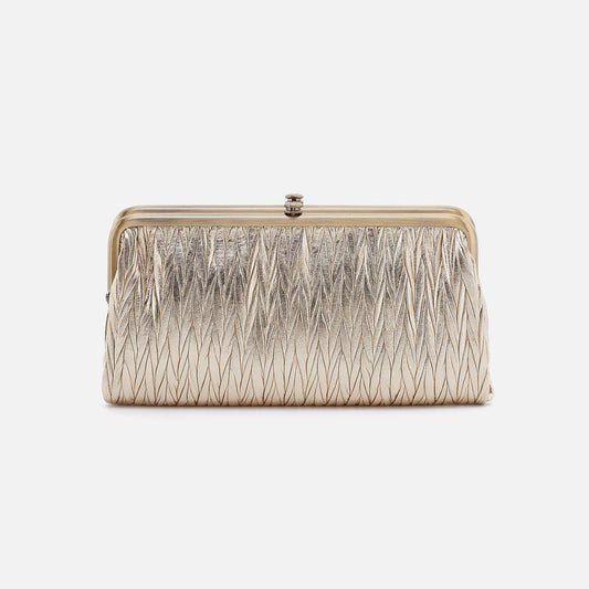 Lauren Clutch Wallet in Soft Pleated Leather - Gold