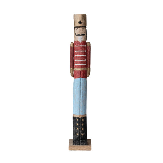 Handmade Mango Wood Nutcracker, Distressed Finish