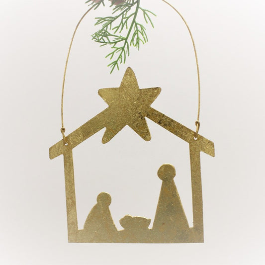 Gold Nativity Silhouette Ornament