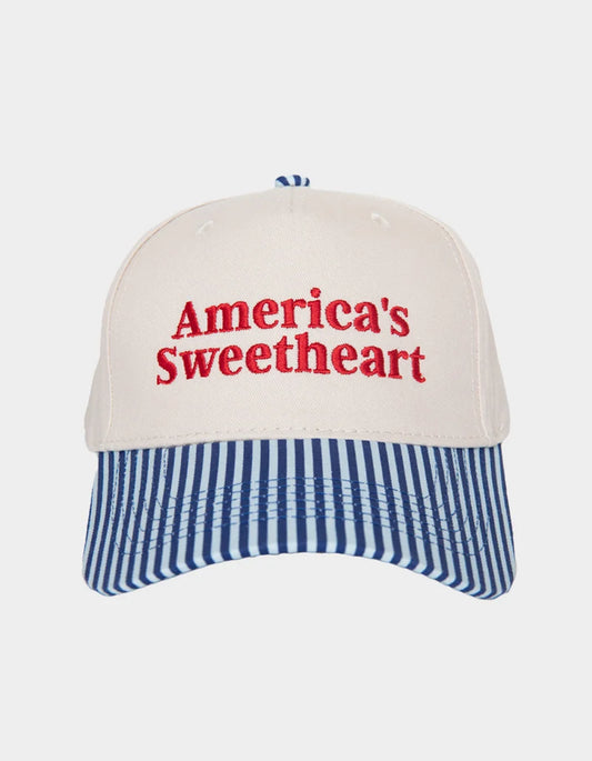 America's Sweetheart Trucker Hat - Navy & White Stripe