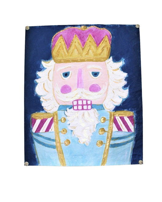 Art Paper Pink & Blue Nutcracker with Gold & Glitter Finish
