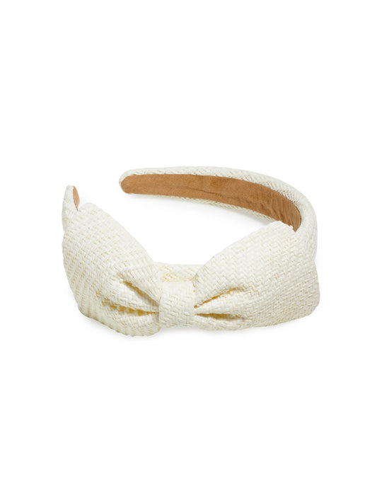 Paper Bow Headband, Ivory