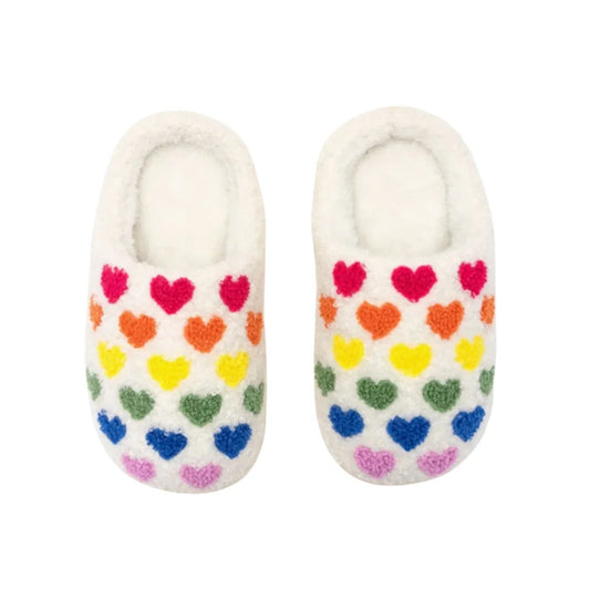 Rainbow Heart Kids Slippers
