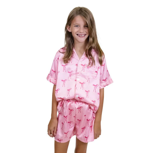 Tied With A Bow Satin Sleep Set Children