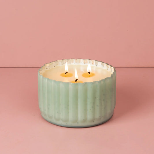 Teal Glass Sweet Grace 3-Wick Candle #065