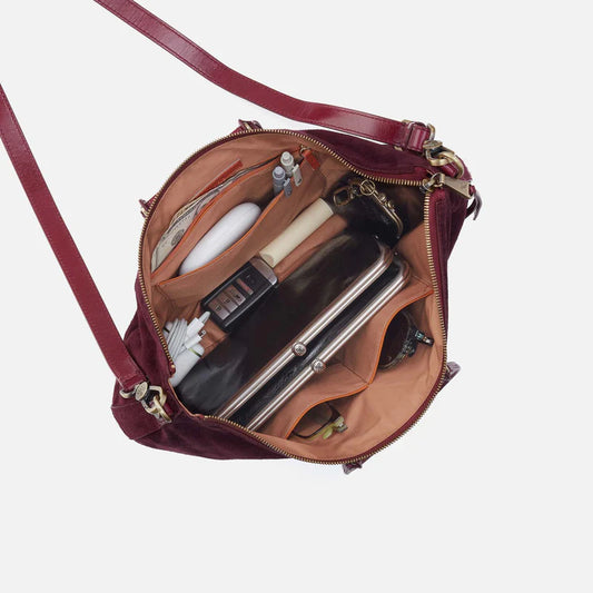Sheila Large Crossbody in Suede Leather - Prairie Garnet