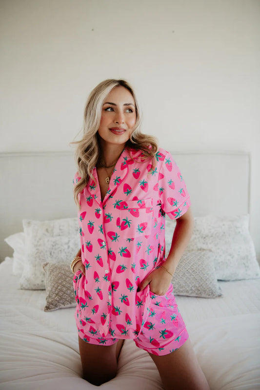Pink Strawberry PJ Loungewear Set
