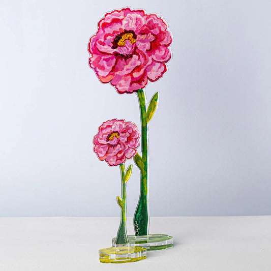 Tall Magenta Peony Acrylic Flower