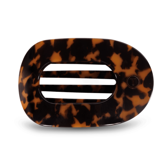 Tortoise Large Flat Round Hair Clip