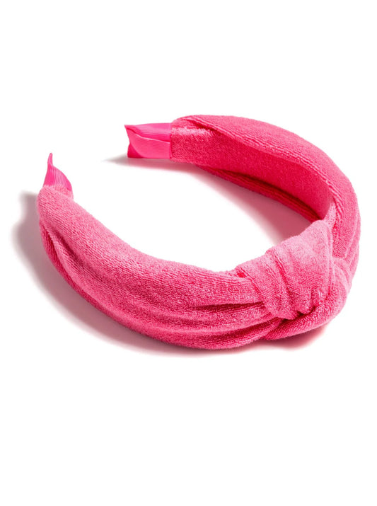 Terry Knotted Headband, Pink