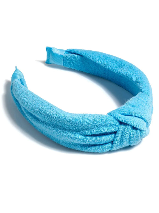 Terry Knotted Headband, Turquo