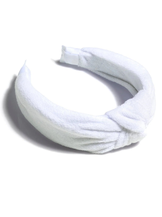 Terry Knotted Headband, White